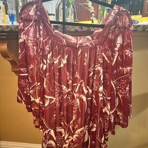 Lane Bryant Burgundy Floral Top